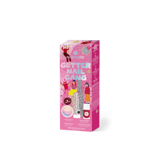 GLITTER NAIL GANG CHRISTMAS SET 2025 (nail polish pamela + multi-purpose balm + little pink glitter + glitter nail file + nail polish remover cream)