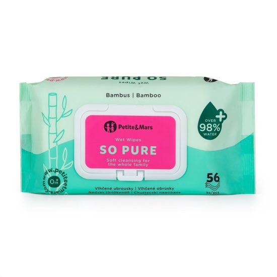Wet wipes SO PURE bamboo biodegradable 56 pcs