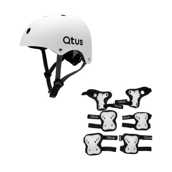 Casco + ginocchiere - bianco