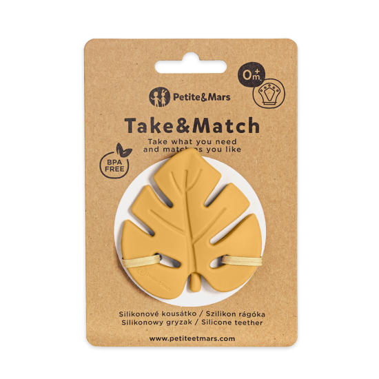 PETITE e MARS Silicone teether TAKE e MATCH Intense Ochre 0m+
