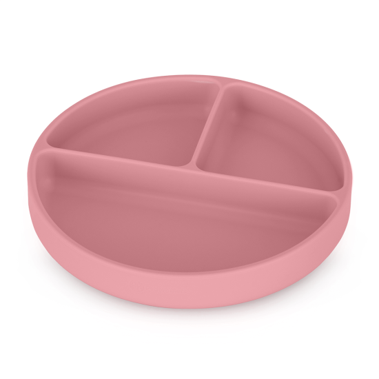PETITE e MARS Silicone divided plate round TAKE e MATCH Dusty Rose 6m+