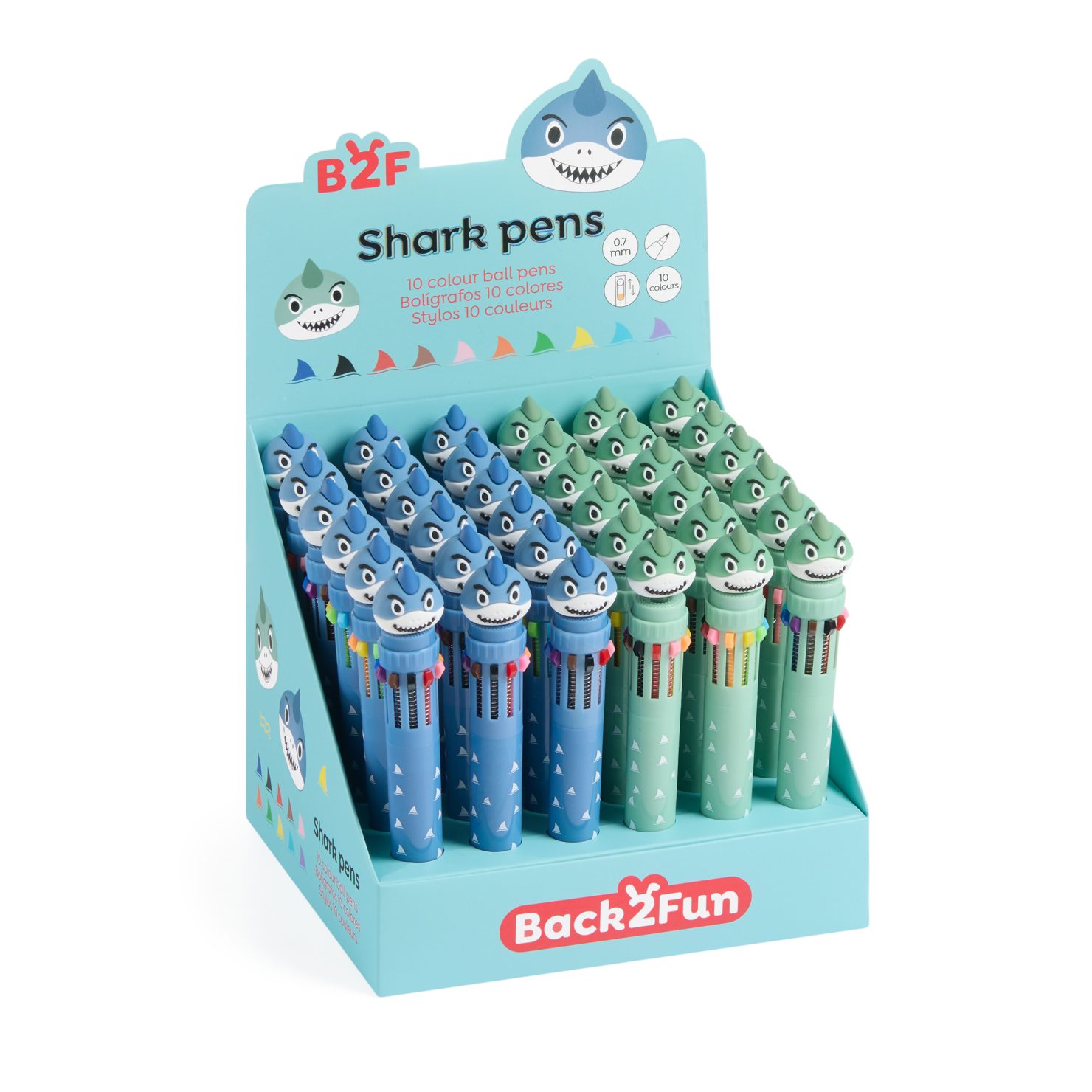 DISP. 36 BALLPENS 10 CLR. SHARK B2F - immagine 1