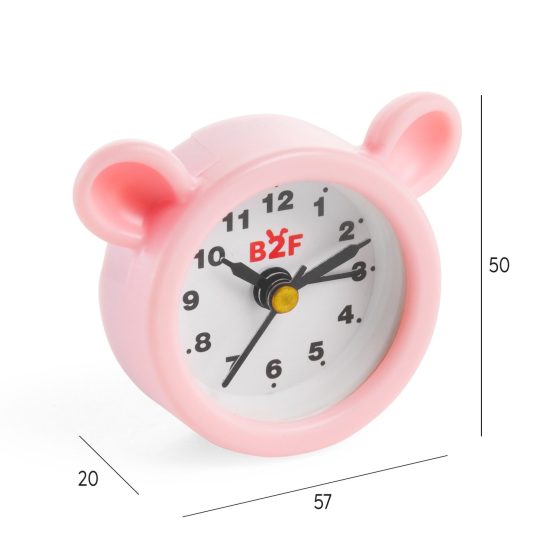 ALARM CLOCK TEDDY PINK B2F